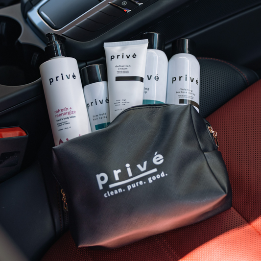 privé pro cosmetic bag - cosmetic bag with products