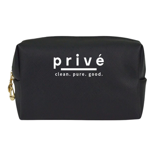 privé black cosmetic bag